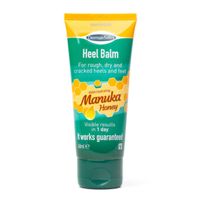 Dermatonics Manuka Honey Heel Balm contains 25% urea and new zealand manuka honey
